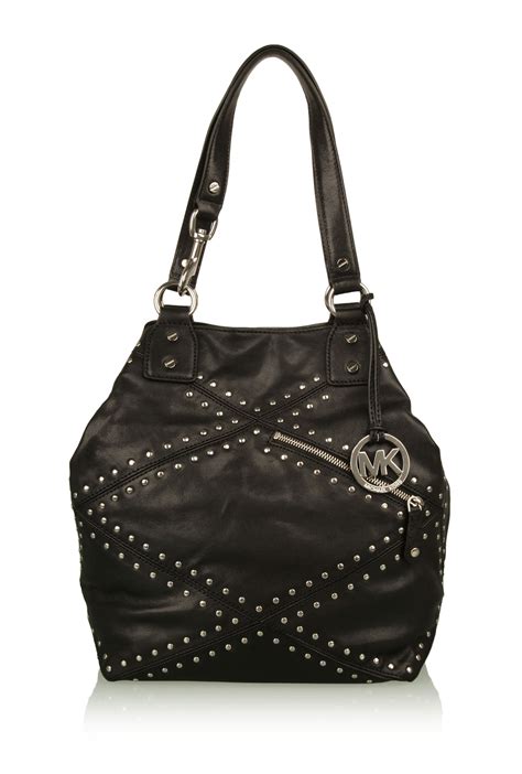 michael kors pouch black|michael kors black studded bag.